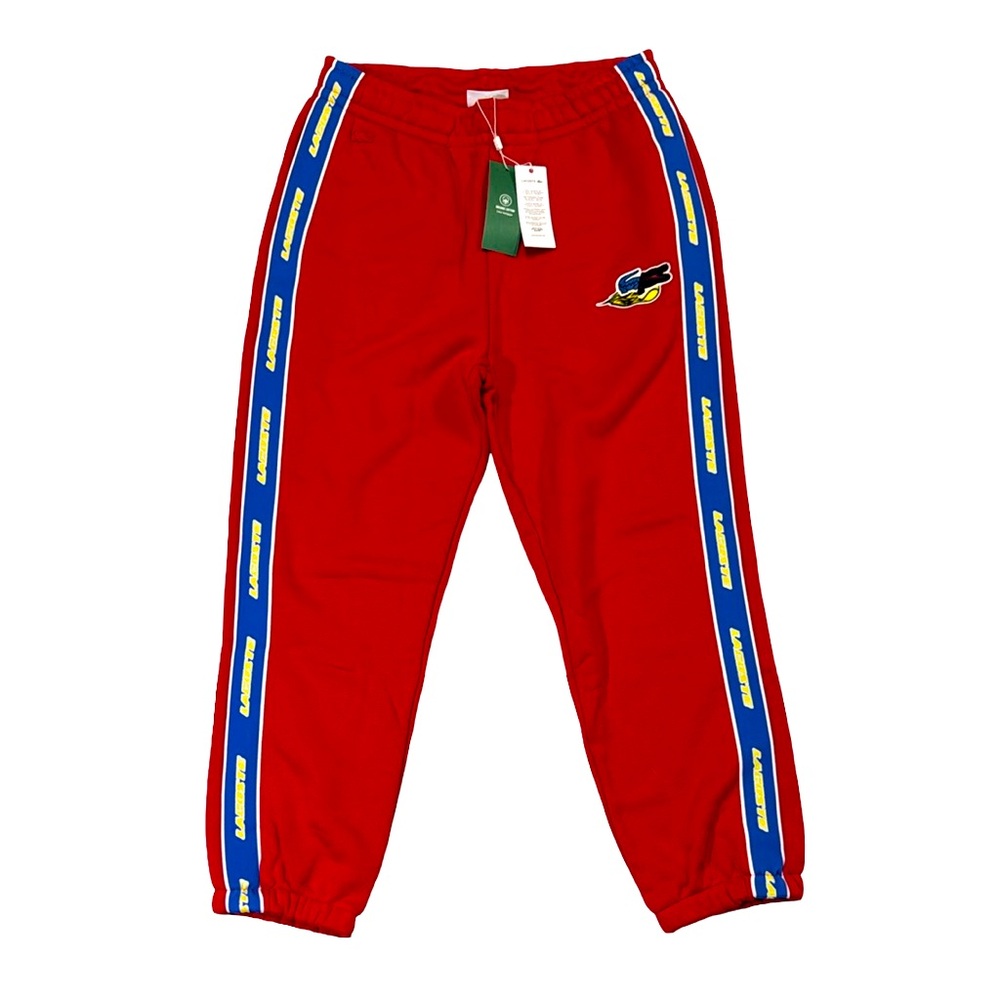 NEW Lacoste mens 4 M Medium red thick cotton relaxed fit sweat pants NWT $170